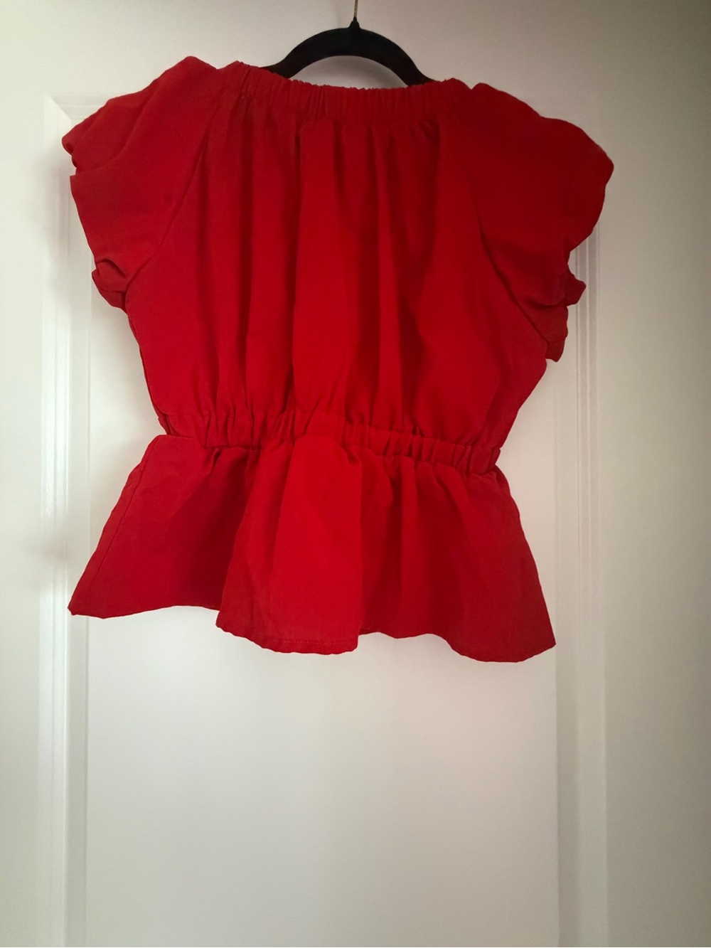 Sienna Sky‎ Red Peplum Tie-Front Blouse - Picture 2 of 4